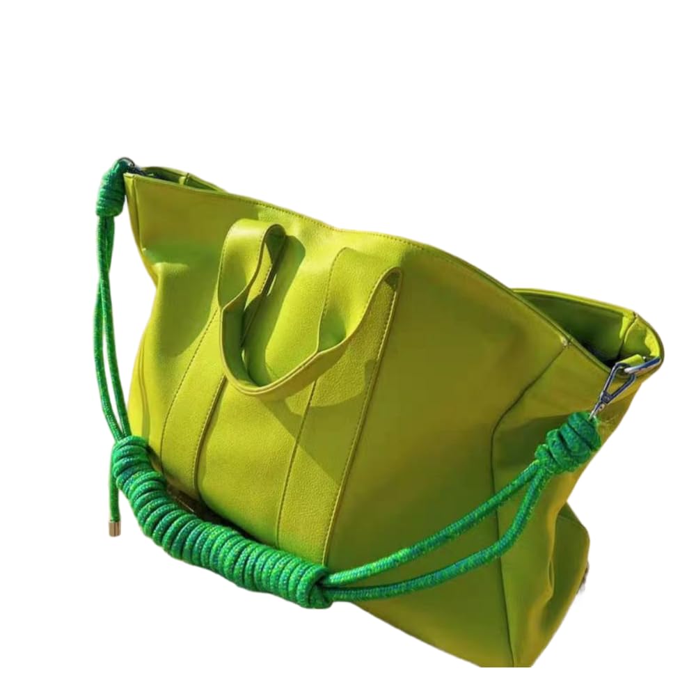 CYBHSM Borsa a tracolla in corda intrecciata spessa borsa da donna per pendolari grande capacità in morbida pelle borsa a tracolla