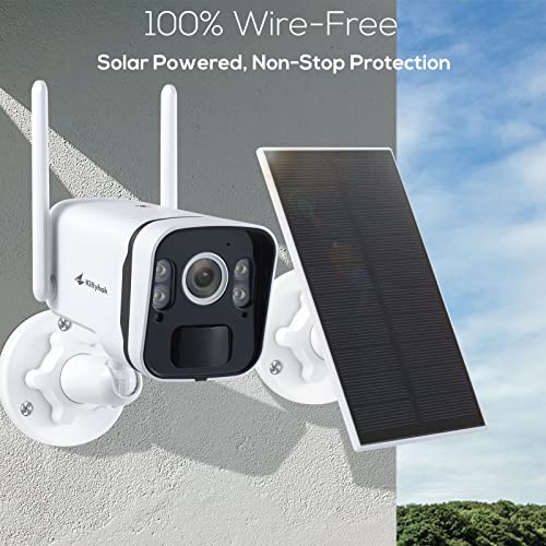 Kittyhok 2K Solar Security Camera System - 4 Wireless Cameras with Smart Detection, Spotlight, and No Monthly Fees