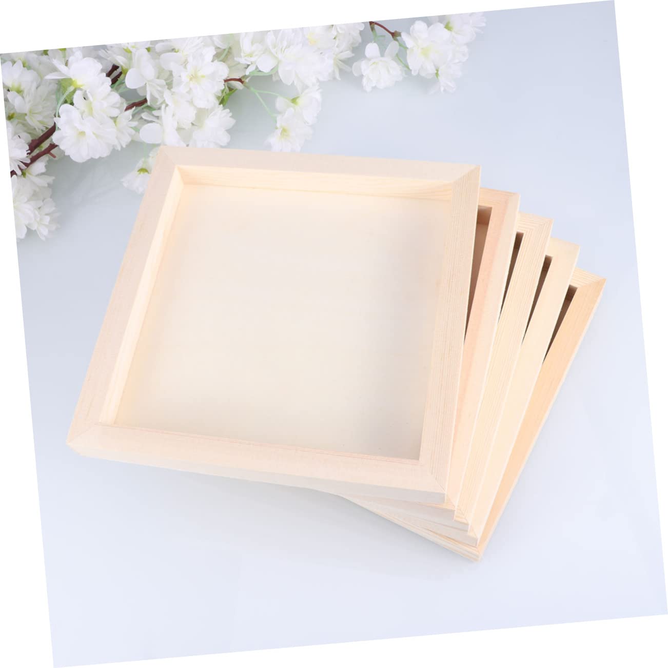 ifundom Cornici per Argilla Fai da Te in Legno 5 Pezzi Beige