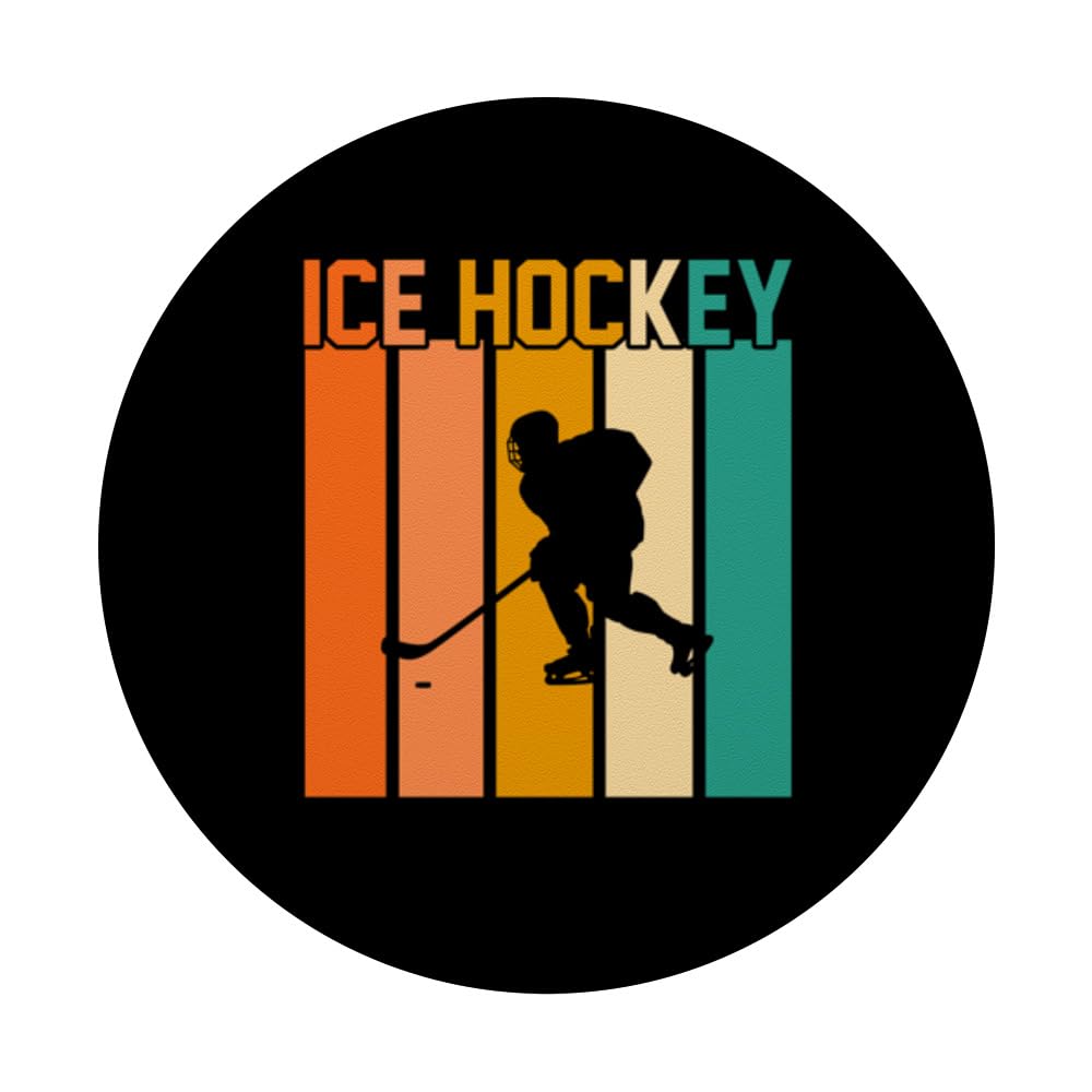 ice hockey ice hockey player PopSockets Swappable PopGrip, Black - Image 3