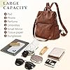 Leathario Rucksakck Damen klein,Veganes Leder Cityrucksack,Rucksackhandtasche Diebstahlsicher,Elegant Tagesrucksack für Büro,Pendeln,Arbeit,Leicht Mittelgroß Backpack Women für Reise, Ausflug Braun #4