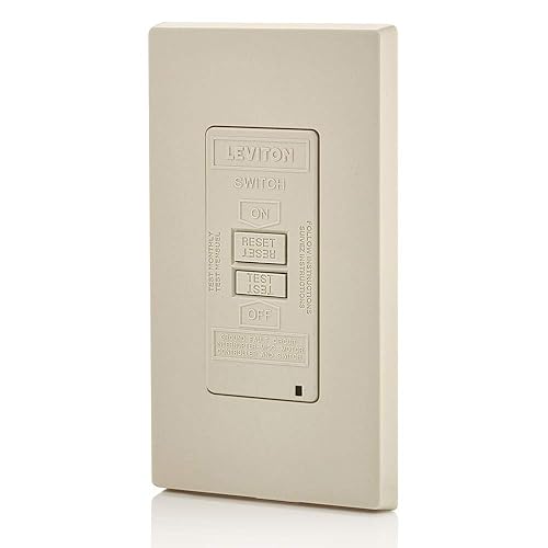 Vista 122 de Leviton GFCI - Toma de corriente resistente a la intemperie, 15 amperios, autocomprobación, no resistente a manipulaciones con luz indicadora LED