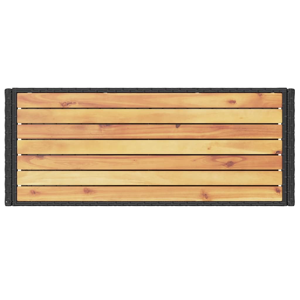 Carrello da portata con ruote e 3 ripiani in polyrattan e legno di acacia, come carrello da bar e carrello per bevande per interni ed esterni