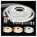 DAYBETTER COB LED Strip Lights, Tunable White(2700K-6500K) COB LED Lights with 3040 LEDs, 24V Adapter, RF Remote, Dimmable High Density Uniform LED Strip for Bedroom, Kitchen, Cabinet, CRI90+, 16.4ft