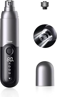 Toozey Dog Nail Grinder with 4 LED Lights, Professional 3-Speed Powerful Electric Dog Nail Trimmer with 2 Grinding Wheels, Dog Nail File Painless Paws Grooming for Small Medium Large Dogs & Cats