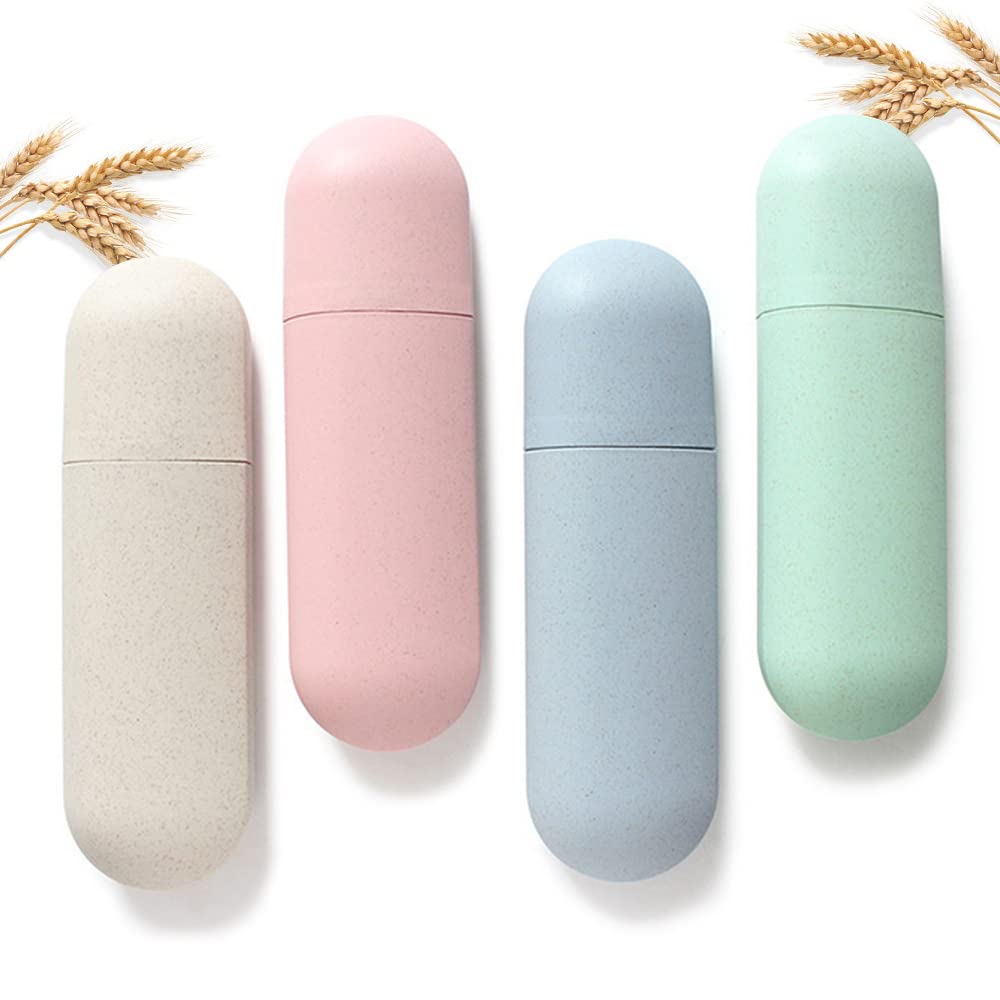 4 Portaspazzolini Da Viaggio - Custodie In PP Per Spazzolino E Dentifricio, Multicolore - Foto 2