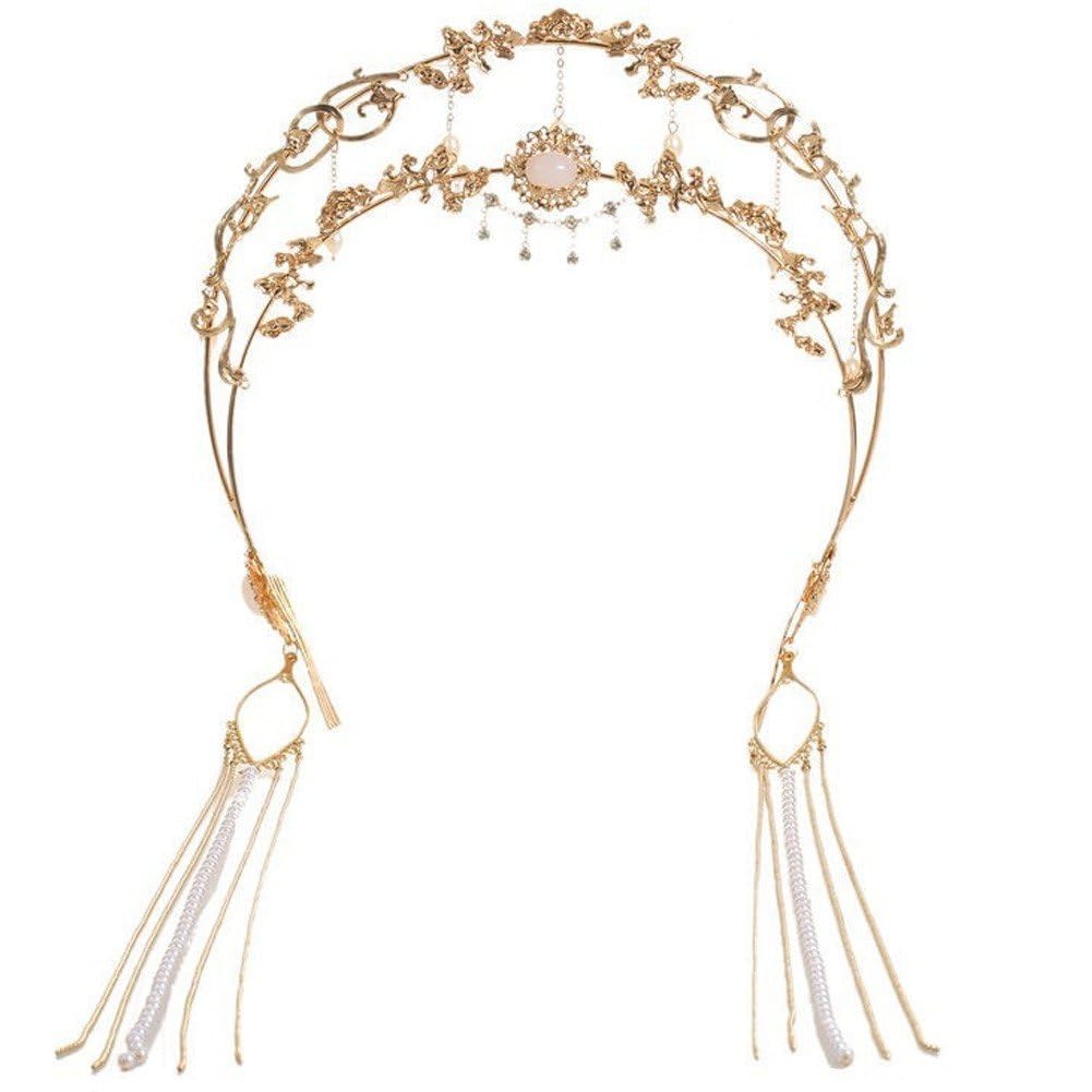 Bandeau orné de pompons et diadème de princesse rétro femme