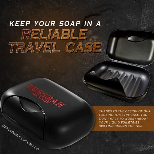 Bossman 4-In-1 Men's Bar Soap And Travel Soap Container Set #TOP1