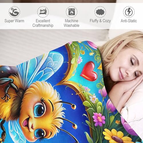 Plaid abeille couverture polaire douce pour éliminer les frissons - 4