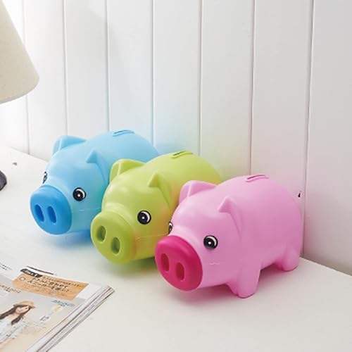 Miniatura 8 de Alcancía de plástico, 3 piezas de alcancía de plástico para niñas y niños, banco de monedas para aduts, bonita caja de ahorro de dinero de cerdo