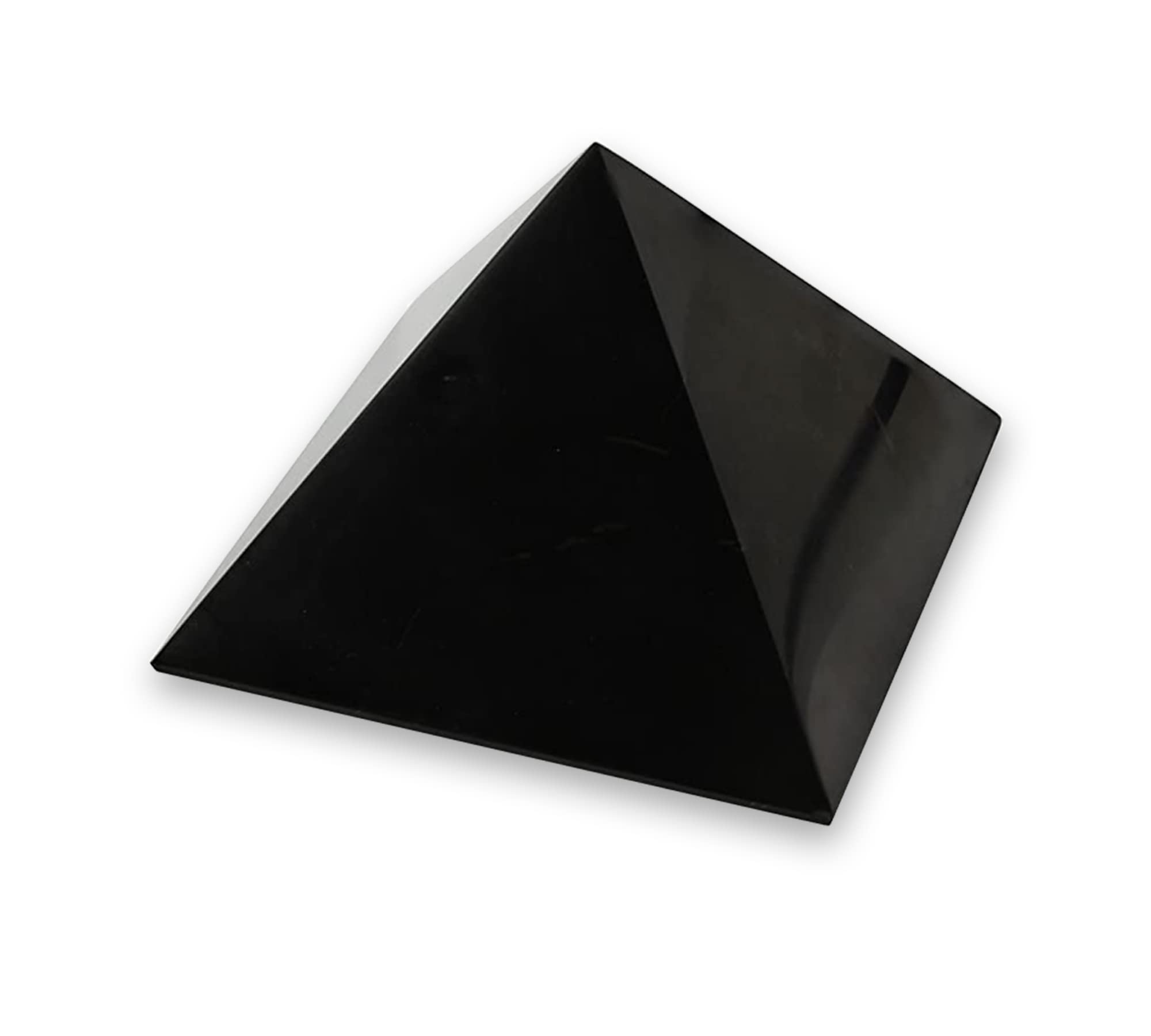 DOJA Barcelona | Schungit Piramida 10 cm | Polerowany kamień szungit | Czarny kamień szlachetny piramidy Energia ochrona przed promieniowaniem | Zastosowanie krystalicznej piramidy Shungit: kamienie czakralne piramida lecznicza