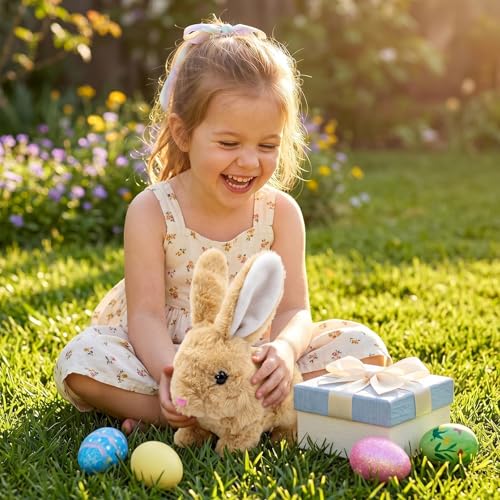 Image of Realistic Bunny Toy that Moves, Gift for Girls Boys Toddler Easter Toy | Hopping Walking Bunny Toy for Kids, Cute Electric Bunny Toy, Interactive Animated Bunny Plush