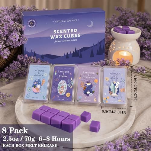 Image of SCENTORINI Wax Melts, Lavender Essential Oil Scented Wax Cubes for Sleep