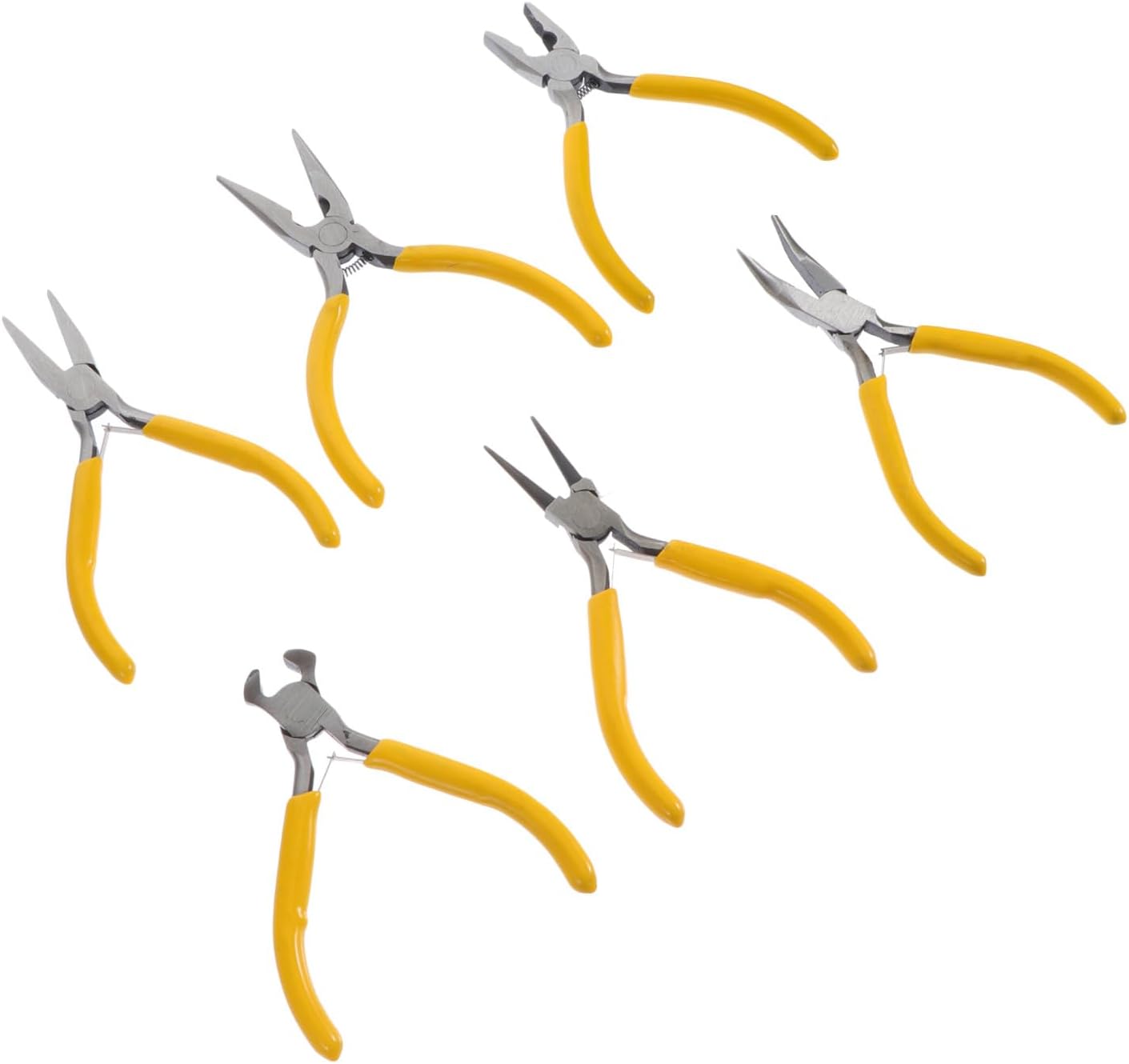 VILLCASE 6pcs Jewelry Pliers for Jewelry Making Repair Crafting Includes Flat Nose Nose and Cutting Pliers