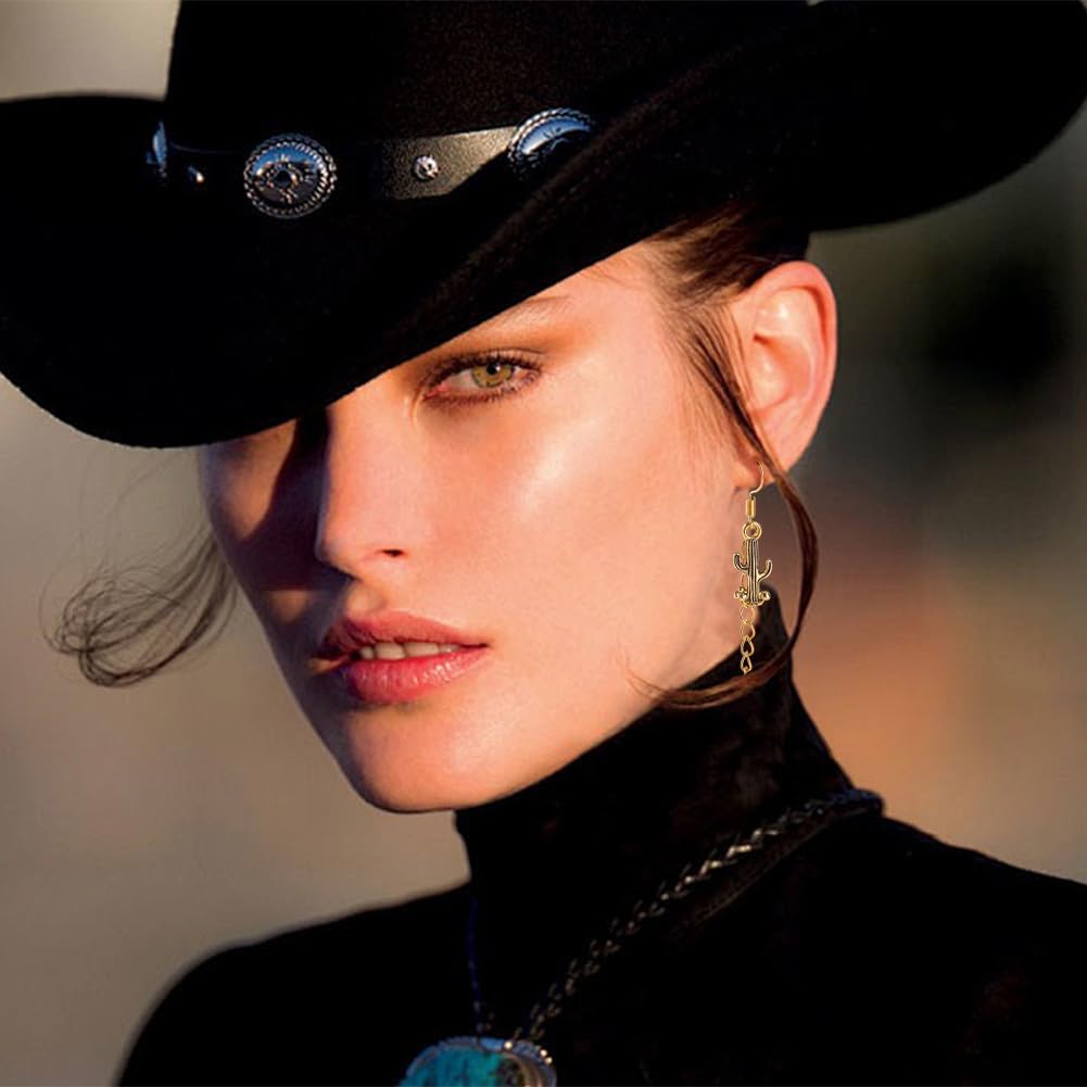 PH PandaHall 90pcs 18 Styles Western Cowboy Charms Tibetan Western Pendant Antique Golden Cowboy Boot Hat Horse Cactus Pendants Cowboy Metal Charms for Bracelet Necklace Keychain Jewelry Making - Image 6