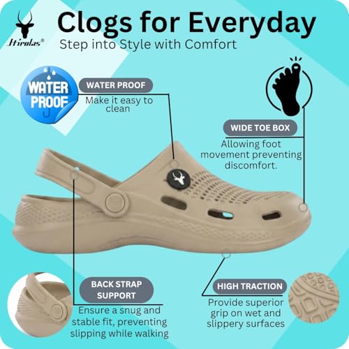 Image of Hirolas Men's Fluffy Black Eva Cushioned Strap Clogs