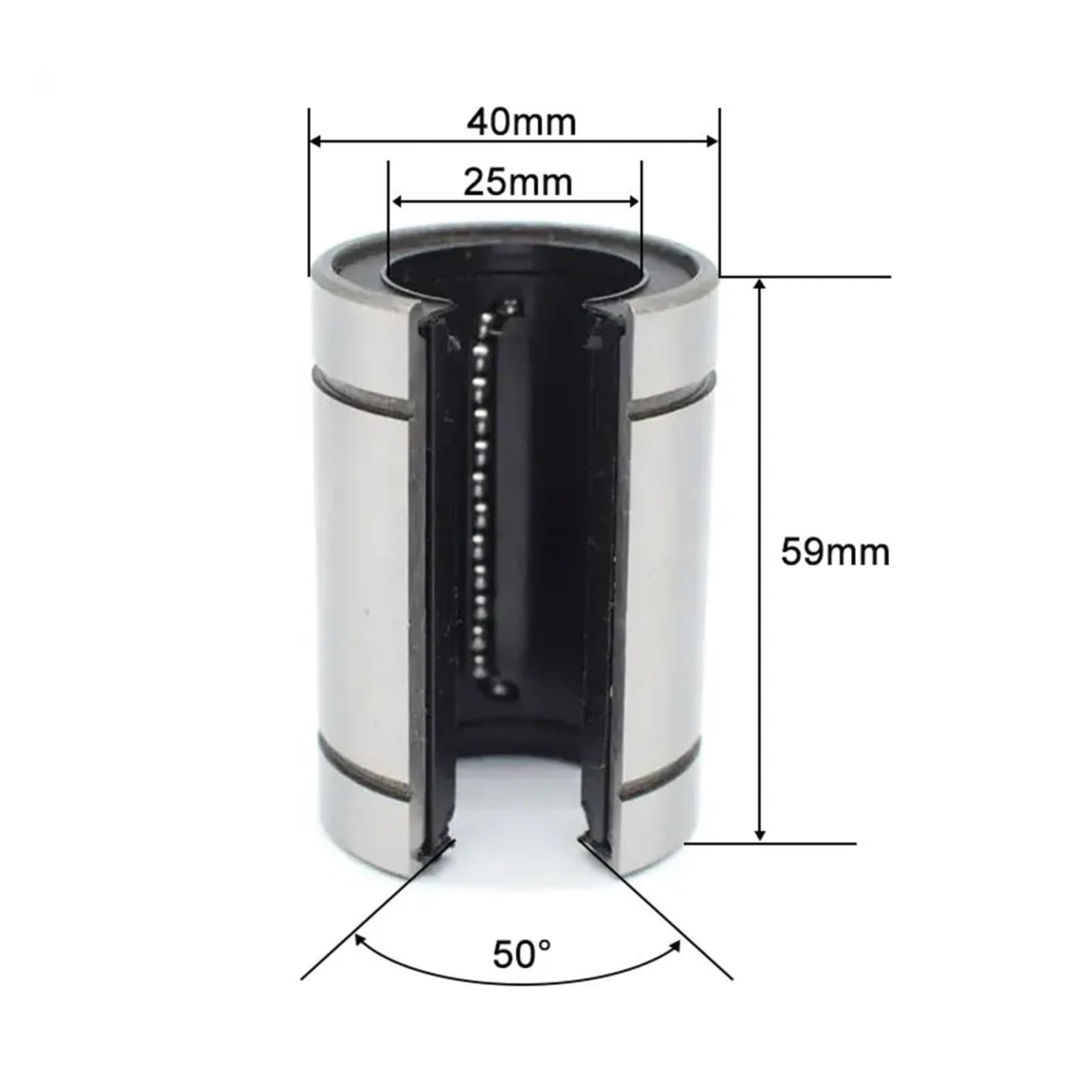 Douille de roulement à billes linéaire de Type ouvert LM25UUOP, pièces CNC for imprimante 3D, 25mm, 1 pièce(4pc)