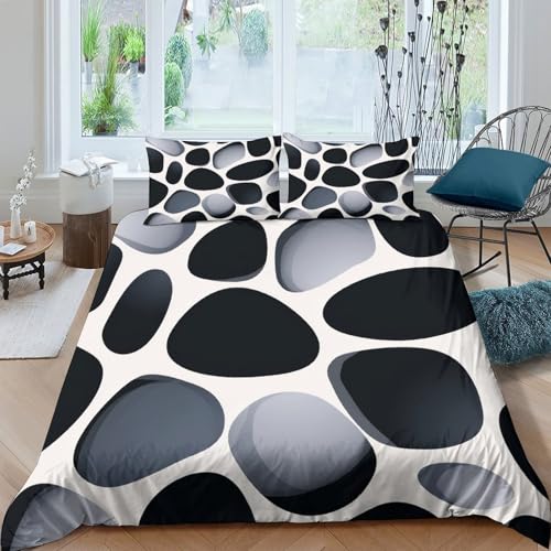 Housse de couette 3D avec fermeture éclair parure de lit microfibre double géométrie - 4