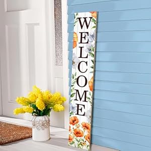 Welcome Wooden Porch Sign 47.2" Spring Large Welcome Porch Sign Vertical Indoor Outdoor Standing Sign for Home Front Door Yard Season Decor Welcome Wooden Porch Sign 472 Spring Large Welcome Porch Sign Vertical Indoor Outdoor Standing Sign for Home Front Door Yard Season Decor