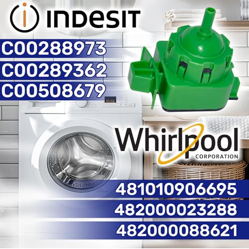 Druckschalter Waschmaschine mit dem Originalcode 481010906695 C00288973 C00289362 C00508679 für Indesit 482000023288 482000088621 für Whirlpool - MADE IN ITALY - Garantie 10 Jahre - MONTERAL