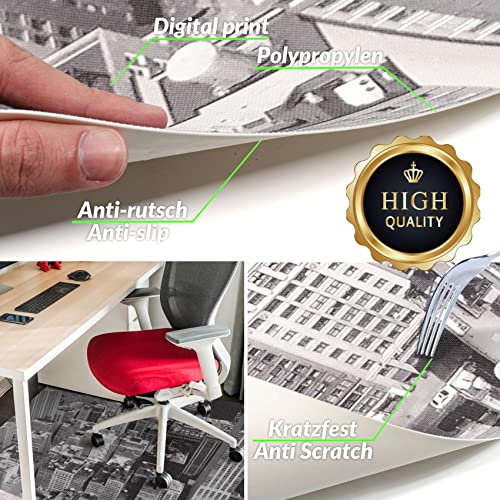 ANRO Bodenschutzmatte Bürostuhl große Unterlage Schreibtischstuhl Stuhlmatte Fussbodenschutz rutschfest Kratzfest für Parkett Hartböden New York 160x120cm