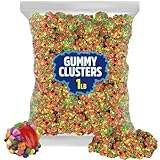 Gummy Clusters Candy – Tangy, Sweet & Crunchy Bite-Sized Treats | Fruity Strawberry, Grape, Orange & Lemonade Mix | 1lb Bulk Bag for Easter Basket Candy, Kids, Snacks & Movie Nights