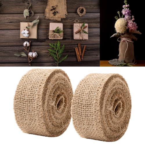 8 Inch Natural Burlap Fabric Roll 10 Yards, Jute Ribbon for DIY Gift Wrapping, Craft Projects, Wedding, Christmas, Home Decoration (20 cm, 8 in) by THAMIAO - Used condition - Image 6