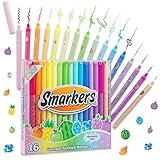Pastel Smarkers - Washable Patented Gourmet Scented Pastel Markers, Assorted Colors, Standard Point Felt Tip, 16 Count
