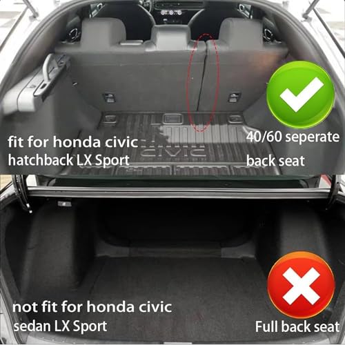 Image of AOMSAZTO Custom Fit Seat Covers for Honda Civic Hatchback 2022 2023 2024 Sport /LX &Hatchback Hybrid Sport 2025 Full Set Faux Leather Seat Covers Black