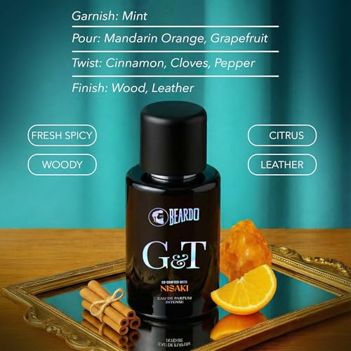 Image of BEARDO G&T Premium Perfume For Men 30ml | Eau De Parfum, Citrusy, Spicy, Woody Premium Scent | Perfume For Men Long Lasting Smell | Premium Gift For Man | Perfume For Man