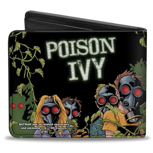 Buckle-Down Men's PU Bifold Wallet-Poison w/Gas Mask/Ivy Detective Comics Issue #752 Cover, Multicolor, 4.0" x 3.5"2