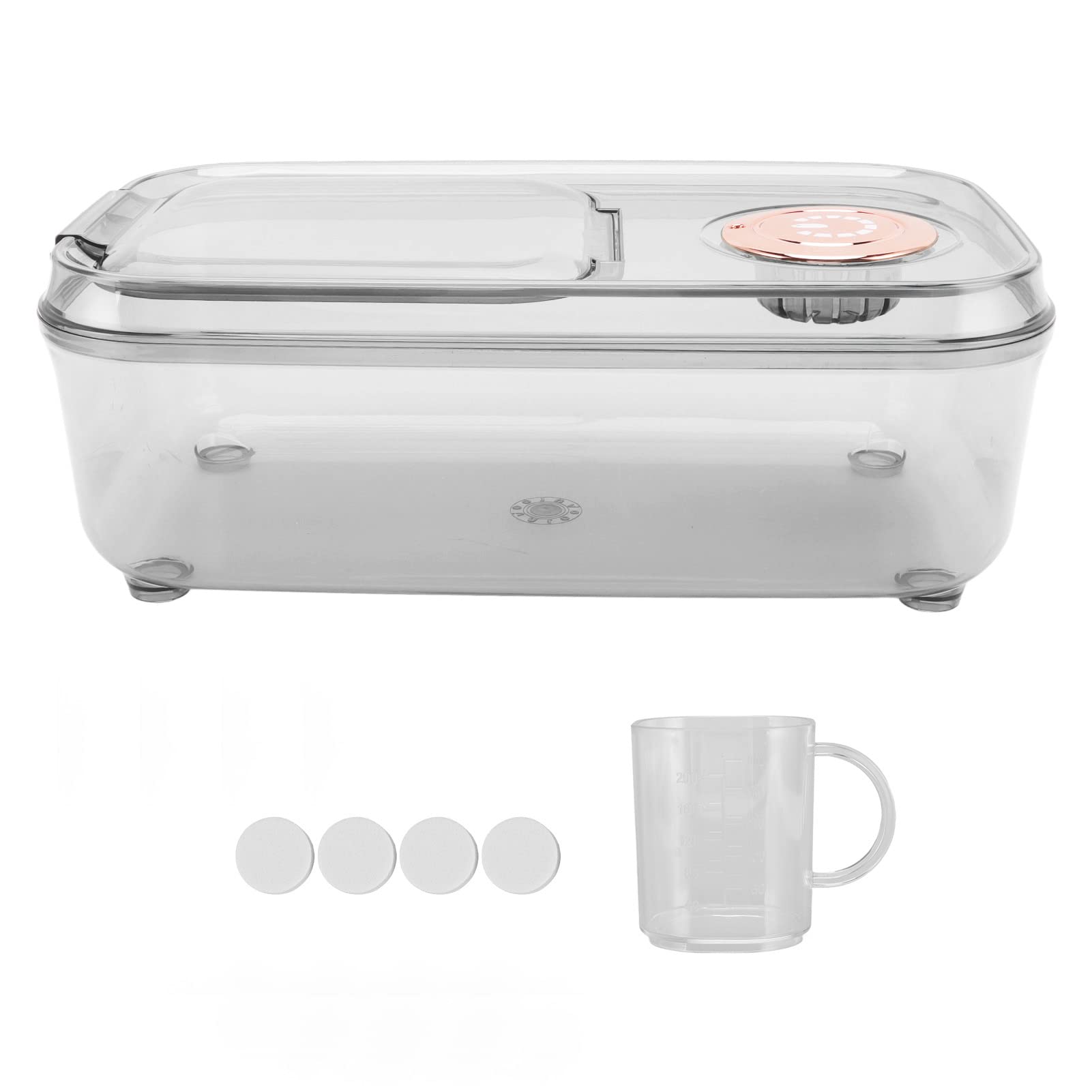 Récipient de Stockage des Aliments avec Couvercles, Transparent Hermétique pour Chien, Chat, Cuisine et Garde-manger pour Céréales, Riz, Farine, Sucre et Avoine(5KG Transparent Blanc)