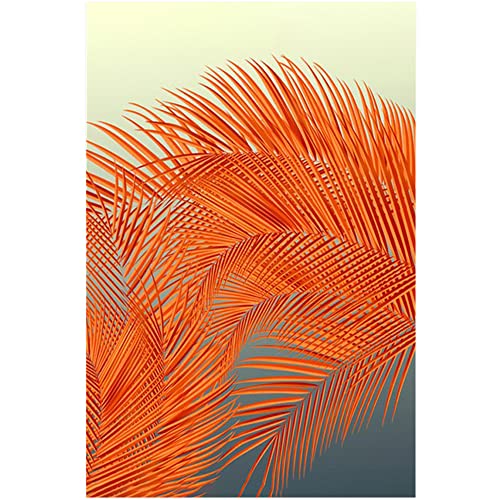 Eorntdy Canvas Wall Art Unframe Tropical Orange Leaves Pictures Painting Canvas Paintings Leaves Wall Art For Living Room Bathrooms Home Modern Office Decor Canvas Art Wall Decor 12X18Inch #TOP8