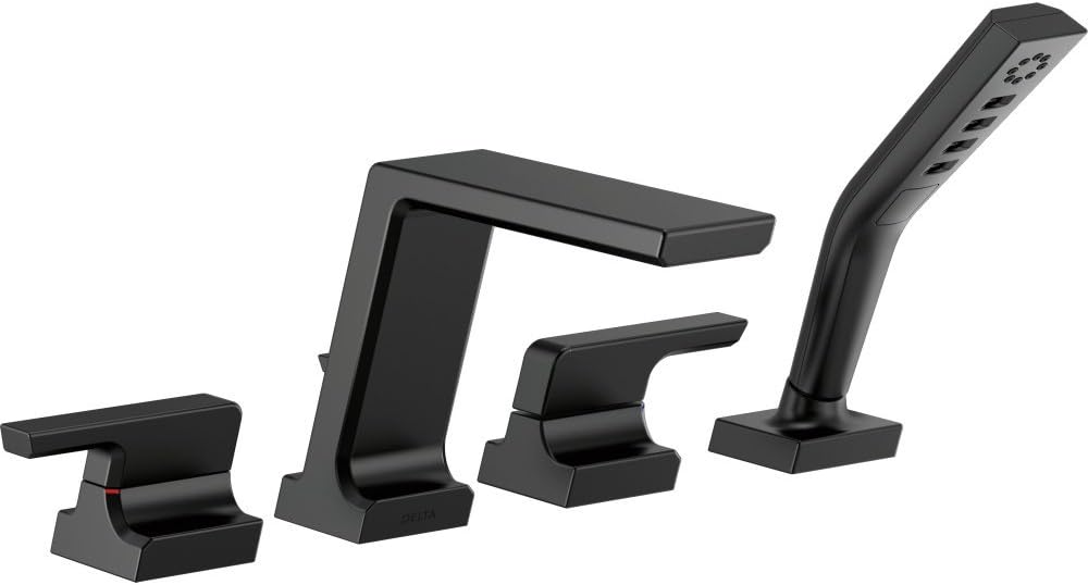 Delta Faucet T4799-BL Pivotal Roman Tub with Hand Shower Trim, Matte Black