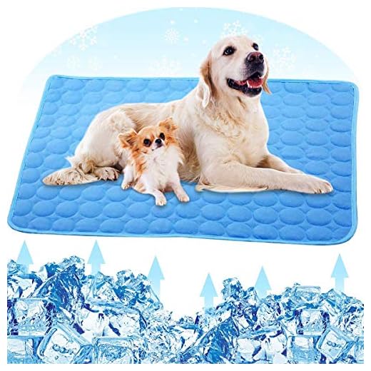 PETPLUS Dog Cooling Mat, Pet Cooling Pads for Dogs - Dog Mats Dog Accessories Dog Cooling Vest to Help Your Pet Stay Cool - Avoid Overheating, Ideal for Home & Travel (Blue Cooling Mat)