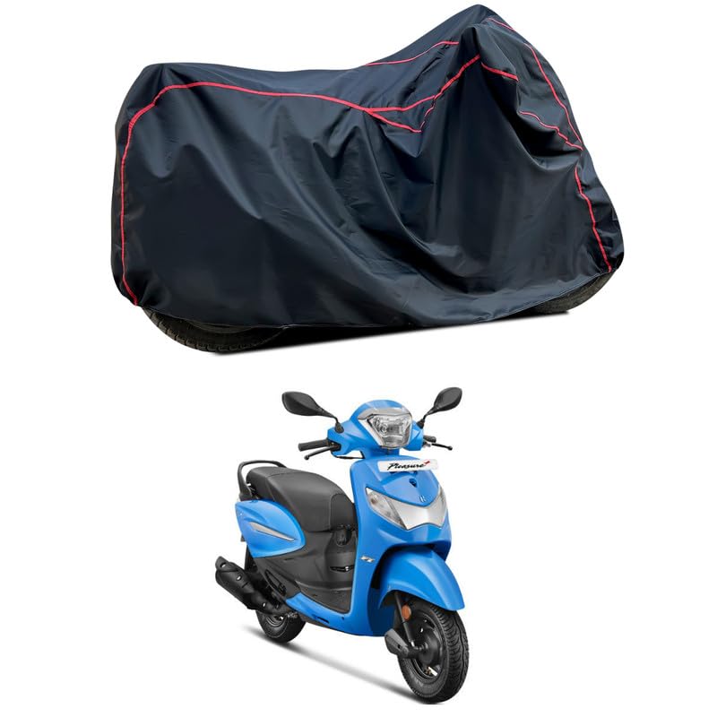 Image of Waterproof Scooter Cover Compatible with Hero Pleasure Plus Fabric UV Protection (Black)