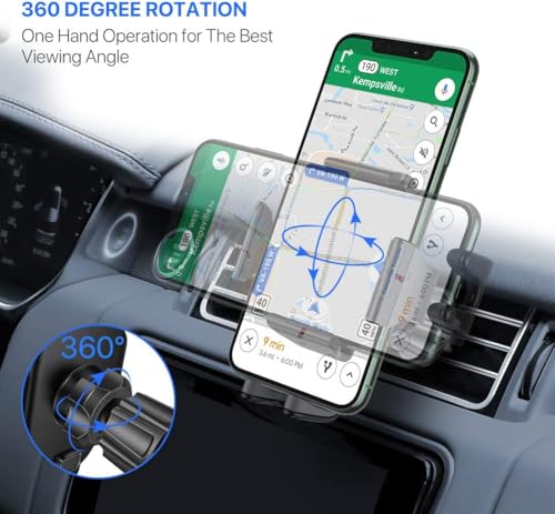 Image of miracase Phone Holders for Your Car with Metal Hook Clip, Air Vent Cell Phone Car Mount, Hands Free Universal Automobile Cradle Fit for iPhone Android and All Smartphones, Classic Black