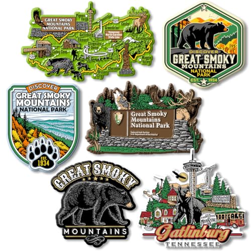 Set de 6 imanes decorativos Great Smoky Mountains miniatura 1