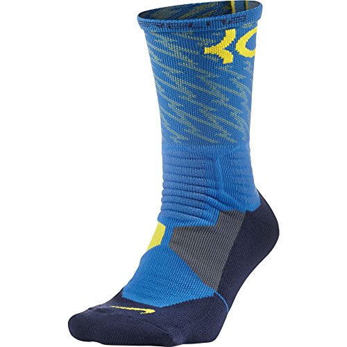 Nike Mens KD Hyper Elite Crew Basketball Socks Blue L