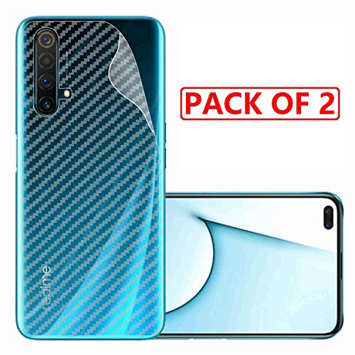 Image of Compatible with (Pack of 2) Oppo Realme X50 Back Screen Protective Film Carbon Fiber Skin Transparent Screen Guard Sticker