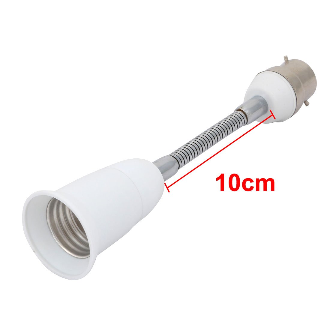 Aexit 2 Pezzi Adattatore Per Lampada Da B22 A E27 – Prolunga Di 20 Cm, Bianco, Per Lampadine LED E CFL - 4