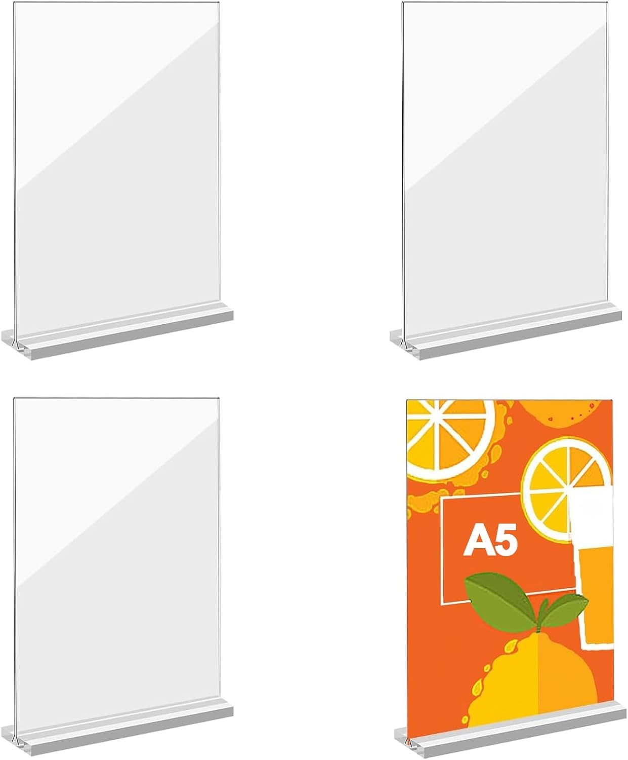 Stojak Akrylowy Aghoer, Akrylowy Stojak na Znak A5, 4-częściowy Stojak na Stół, Akrylowy Stojak na Stół, Stojak Reklamowy dla Restauracji, Menu, Dokumenty Biurowe