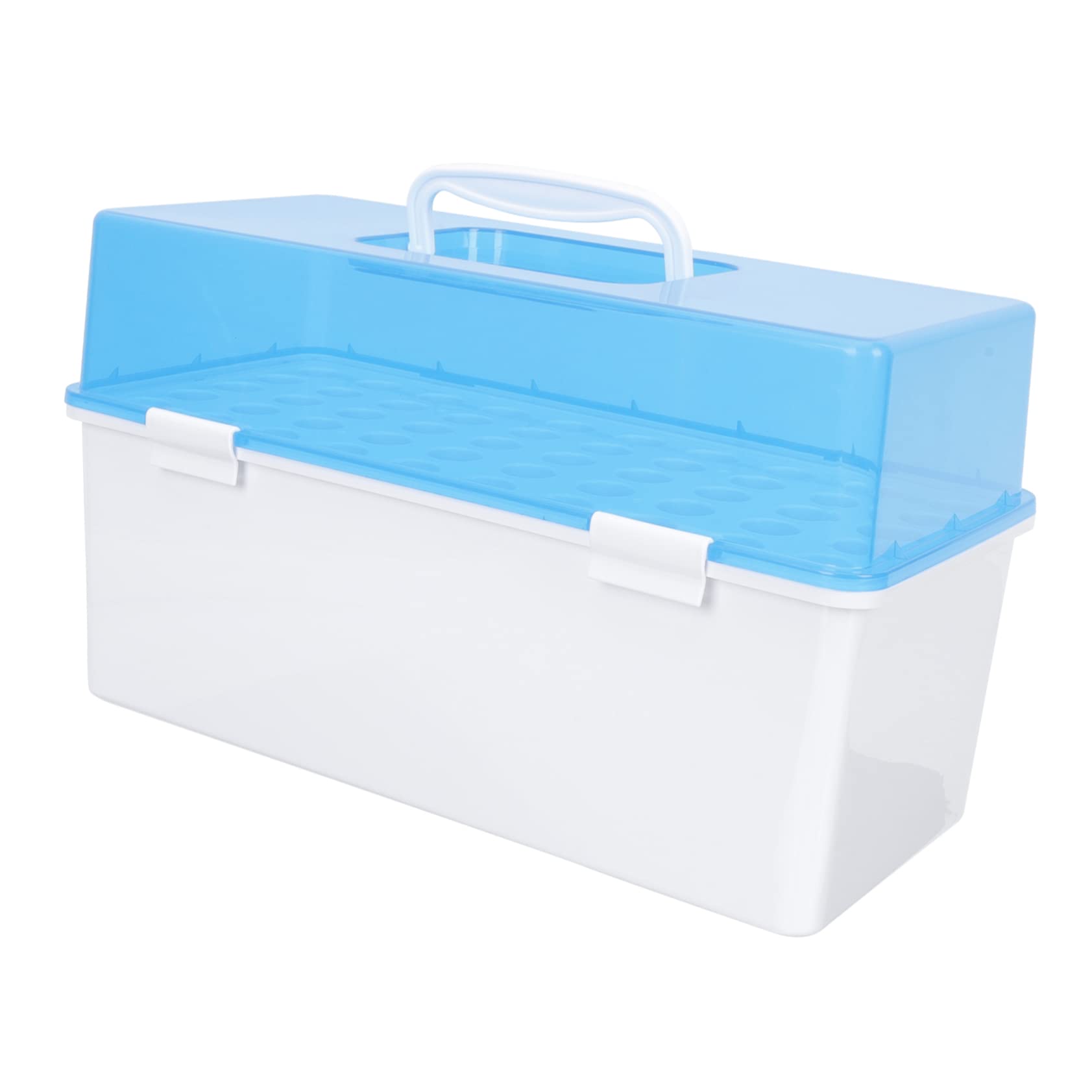 GLEAVI Scatola di Immagazzinaggio da 50 Posti per Provette in Plastica Blu Design Multi-foro Angoli Arrotondati e Superficie Liscia, per Ospedali e Laboratori