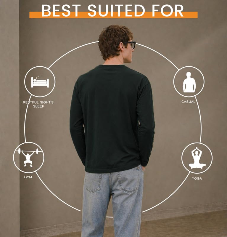 Image of Sleepynuts Regular fit Cotton Full Sleeve Plain T-Shirt for Men (Pack of 1,2,3 Size Small to 3XL)