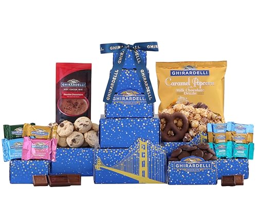 Ghirardelli Chocolate Gift Tower by Wine Country Gift Baskets Gift for Families College Students Appreciation and more