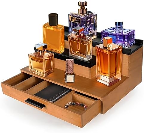 Amazon.com: ONUEMP Wooden Cologne Organizer for Men, Perfume Organizer ...