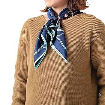 【美品】ORCIVAL×マニプリ 海洋デザイン スカーフ　63cm×63cm ORCIVAL オーシバル×マニプリ シルクスカーフ × manipuri SILK