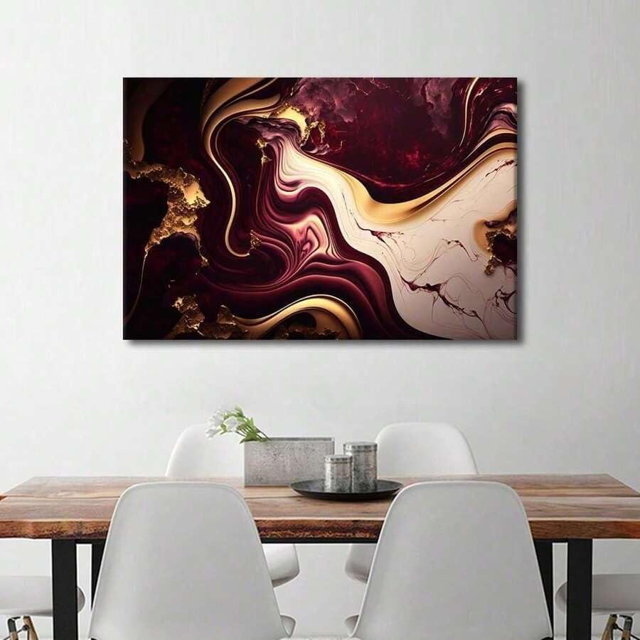 Impression sur toile marbre doré déco murale salon tableau abstrait 60x80 - 2