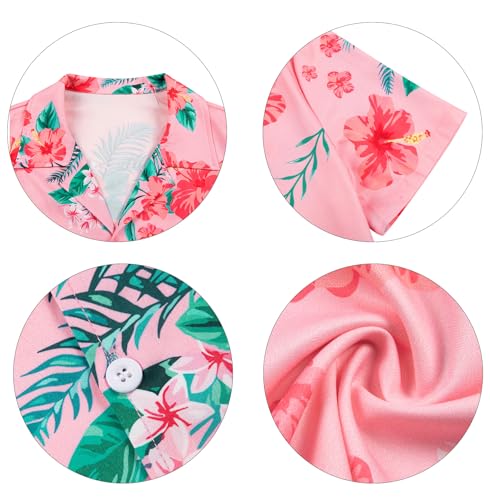 Hawaiian Dad and Son Matching Shirts - Floral Print Short Sleeve Button Down Cute Fathers Gift Set Baby Clothes — view 6