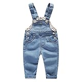 KIDSCOOL SPACE Baby & Little Boys/Girls Denim Overalls,Jean Workwear,Light Blue,2-3 Years